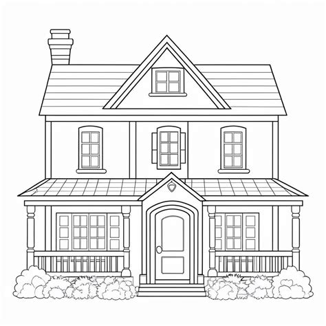 Black And White Dollhouse Sketch For Coloring Stable Diffusion Online