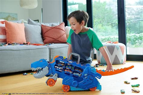 Детска играчка в Hot Wheels City Автовоз T Rex с колички Отлична цена Ozone bg