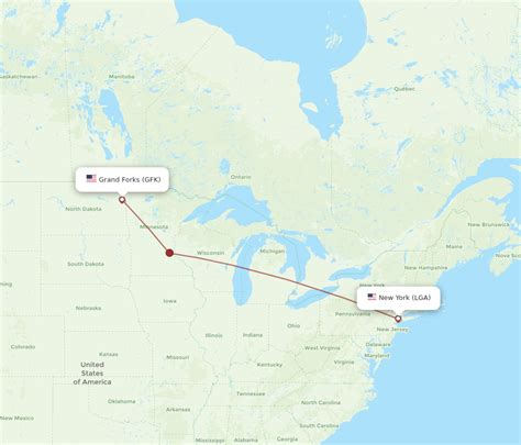 All Flight Routes From Grand Forks To New York Gfk To Lga Flight Routes