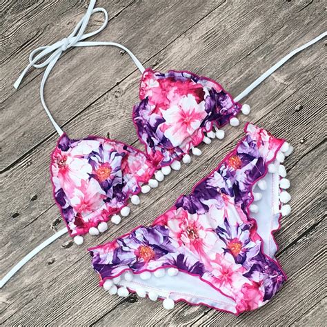 Bikini Hot Sexy Swimsuit Women Floral Printed Bikini Set Push Up