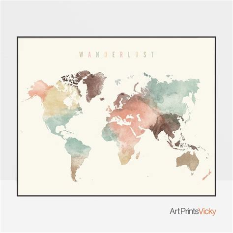 Watercolor Map Poster at PaintingValley.com | Explore collection of ...