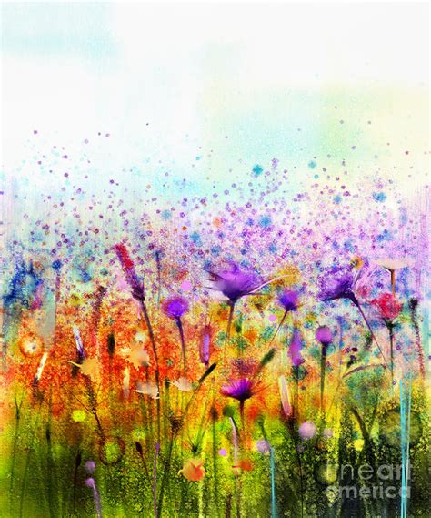Abstract Watercolor Painting Purple Digital Art By Pluie R Pixels