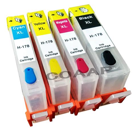 4PK Refillable HP 178 HP178 empty ink cartridge For HP Photosmart 7515 ...