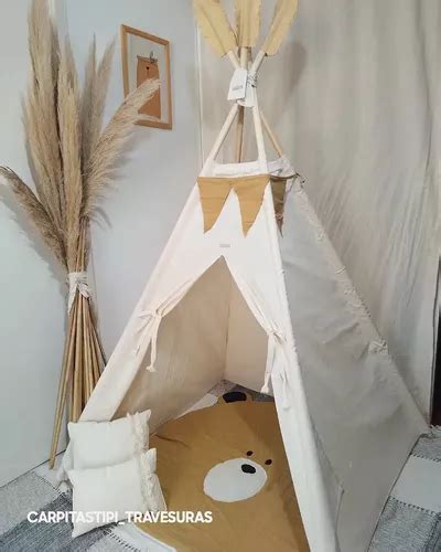 Carpa Tipi Infantil Completa Oso Dia Del Ni O Base Acolchada