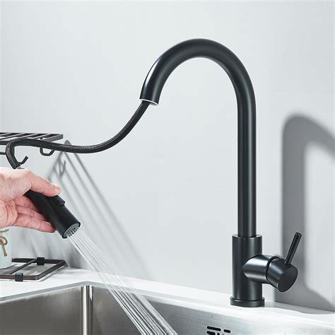 Pull Down Kitchen Sink Faucet Pull Out Two Function Single Handle Hot And Cold Water Mixer Taps
