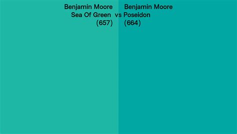 Benjamin Moore Sea Of Green Vs Poseidon Side By Side Comparison