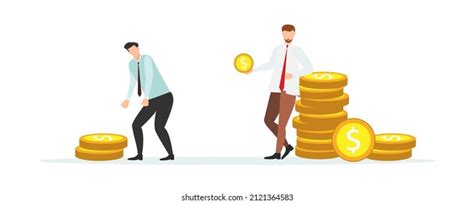 Economic Inequality Gap Between Rich Poor Stock Vector Royalty Free