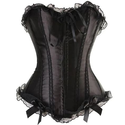 Sapubonva Burlesque Corset And Skirt Set Irregular Lace Up Gothic