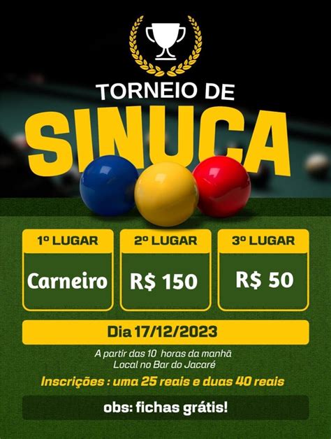 Bar do Jacaré promove Torneio de Sinuca no próximo dia 17 de dezembro