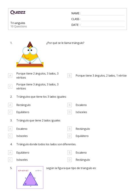 Teoremas Del Tri Ngulo Hojas De Trabajo Para Grado En Quizizz