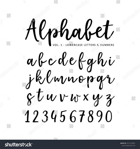 Hand Drawn Vector Alphabet Brush Script Stock Vector Royalty Free