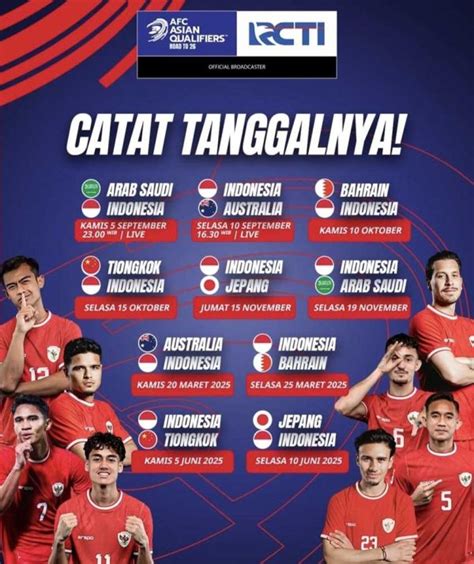 Jadwal Lengkap Timnas Indonesia Di Kualifikasi Piala Dunia 2026 Ruang