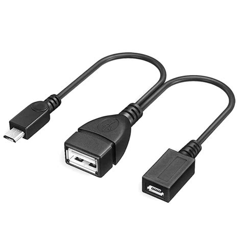 Kabel Micro Usb Męski Do Usb 2.0 Żeński Otg + Zasilanie Micro Usb ...