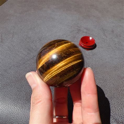 Natural Brown Tiger Eye Stone Sphere 42 5mm Healing Stone Decor