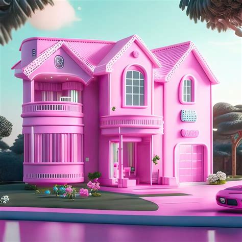 Premium Photo Pink Dream House Generative AI