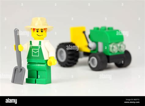 Lego farmer with tractor Stock Photo - Alamy