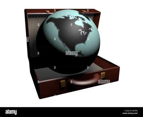 World In A Suitcase Isolated Over White 3d Render Stock Photo Alamy