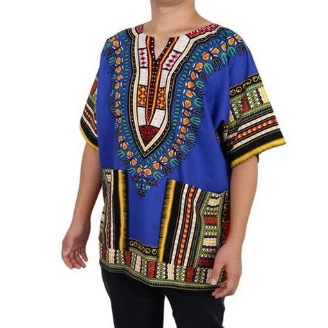 Maxbell Unisex African Prints Dress Cotton Dashiki Shirt Ethnic Caftan