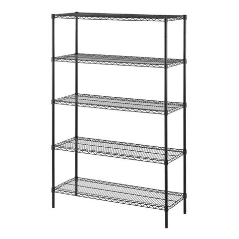 HDX Black 5 Tier Commercial Grade Heavy Duty Steel Wire Garage Storage