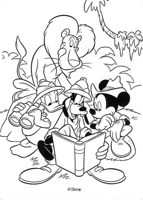 Mickey Mouse Safari Coloring Pages