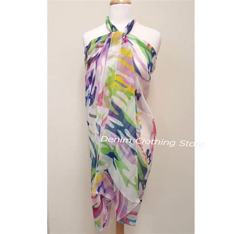 Women S Summer Pareo Dress Sarong Beach Bikini Swimwear Cover Up Scarf Wrap Ebay
