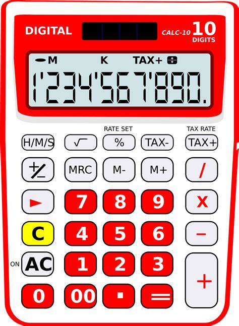 Download Red Digital Calculator Displaying Numbers | Wallpapers.com