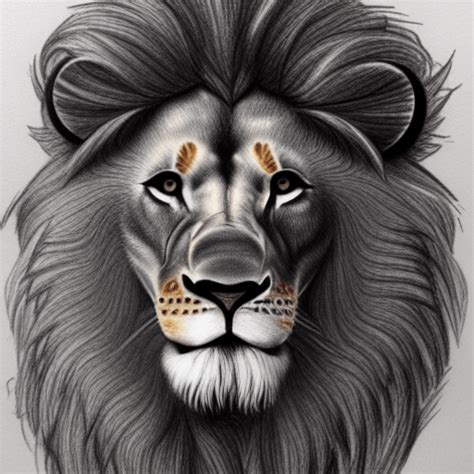 Lion Drawing Realistic · Creative Fabrica