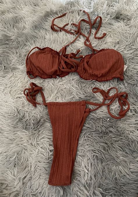 Bikini In Rust Color Women S Fashion Swimwear Bikinis Swimsuits On Carousell