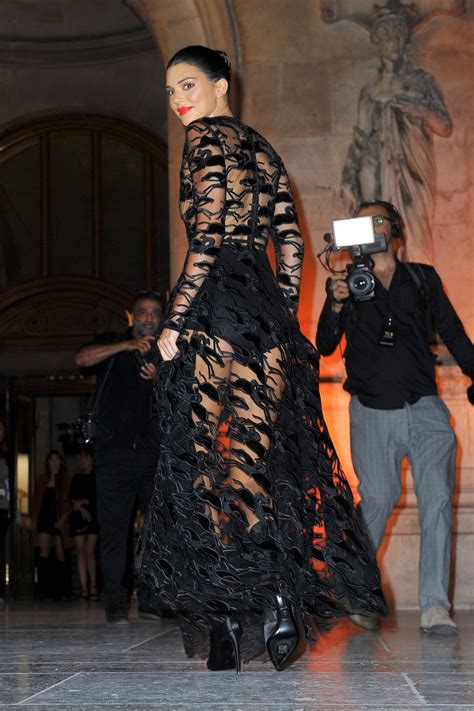 Kednall Jenner Braless In Sheer Black Dress Hot Celebs Home