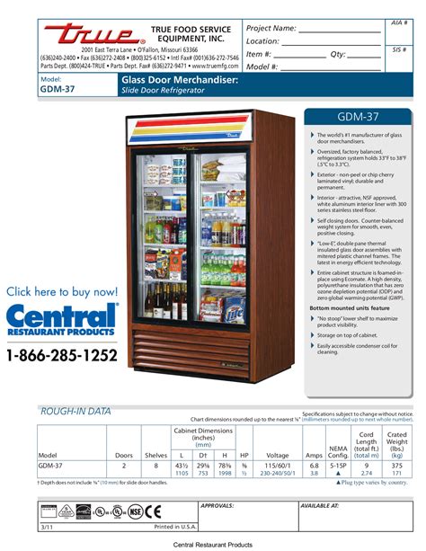 True Refrigerator Manual