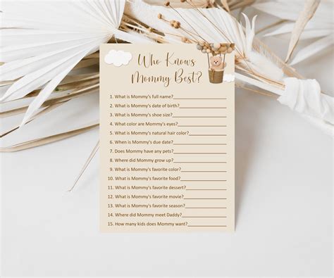 Teddy Bear Baby Shower Games Bundle Hot Air Balloon Bear Baby Etsy