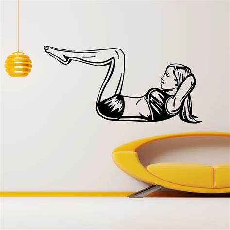 Sexy Gril Gym Vinyl Wall Decal Sport Activity Woman Girl Crossfit Fitness Mural Wall Sticker