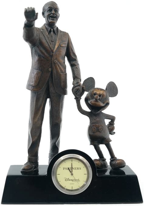 Walt Mickey Partners Statue Clock Id Octdisneyland Van