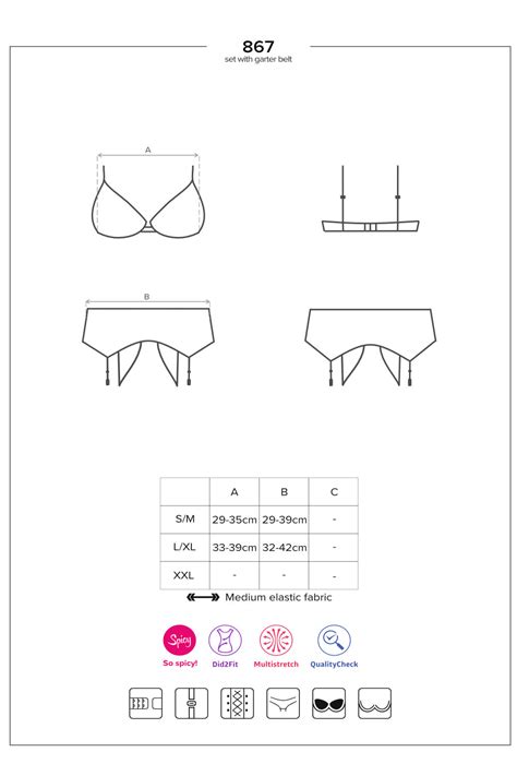 Obsessive sexy lace lingerie set 867-SEG-1 | Black