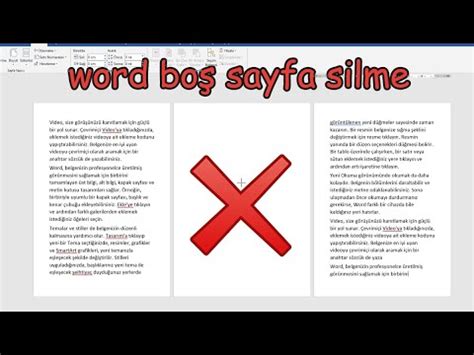 Word de Boş Sayfa Silme YouTube