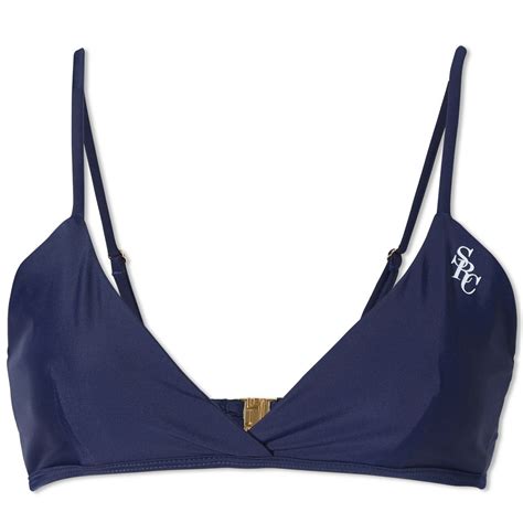 Sporty Rich Women S Brigitte Bikini Top In Navy Sporty Rich