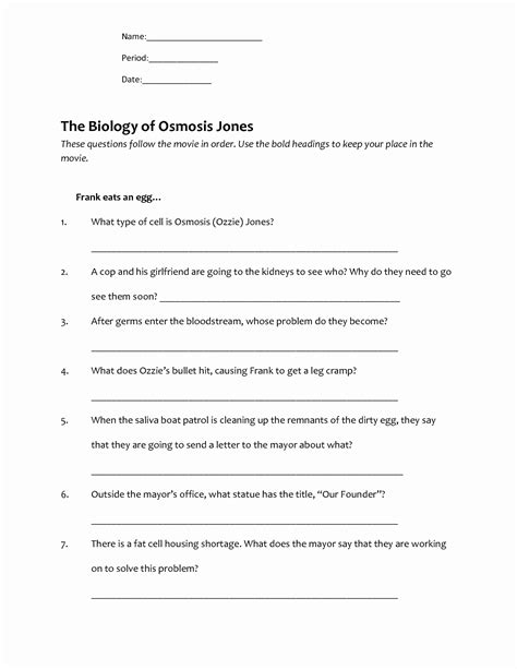 Osmosis And Tonicity Worksheet