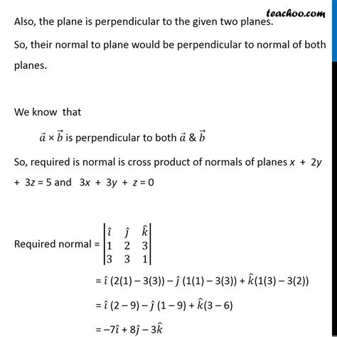 Question Find Equation Of Plane Passing Through Teach