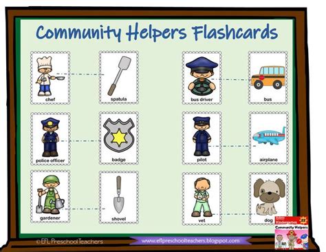 Community Helpers Unit Flashcards For Kindergarten Esl In 2022