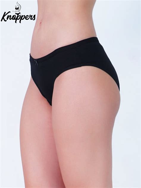 Plain Knoppers Women Bikini Cotton Black Panty Small Size At 192 Piece In New Delhi