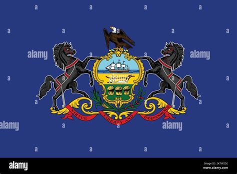 Accurate Correct Pennsylvania State Flag Flat Newly Expertly