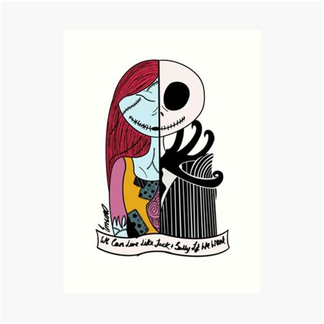 Jack And Sally Blink 182 I Miss You Art Print For Sale By