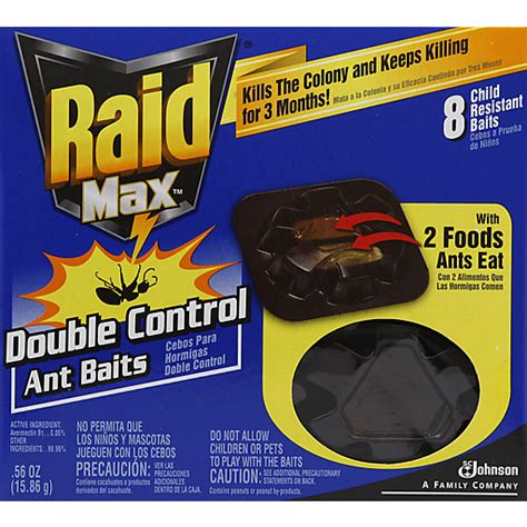 Raid Max Double Control Ant Baits Trap Insecticide Ct Box Pest