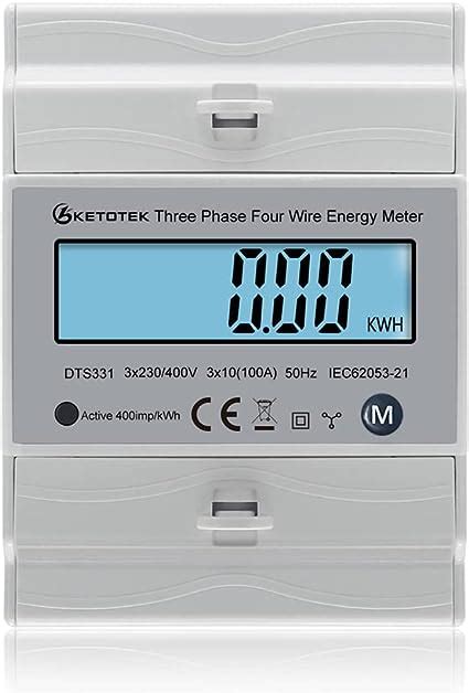 KETOTEK Compteur d électricité 3 phases AC Volt Moniteur d énergie