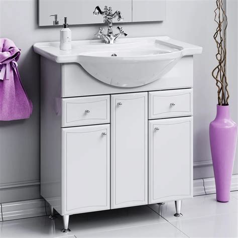 Тумба с раковиной Aqwella Барселона люкс Барселона Люкс 75 с бельевой ...