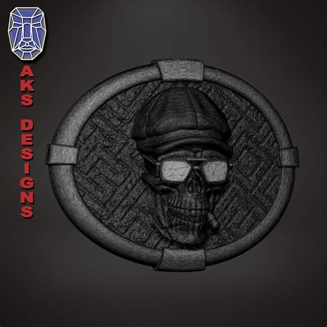 Gangster Skull Version 2 Belt Buckle 3d Model 3d Printable Cgtrader