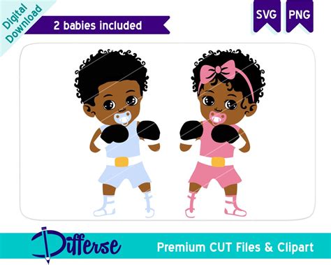 Boxing Gender Reveal Svg Svg Cut File Png Black Gender Reveal Babies