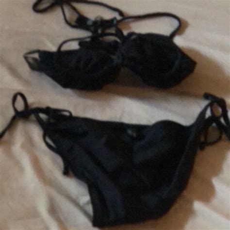 Swim Black String Bikini Nwt Poshmark