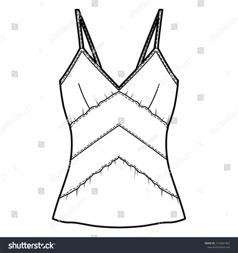 Lingerie Fashion Flat Sketch Template Stock Vector Royalty Free Shutterstock
