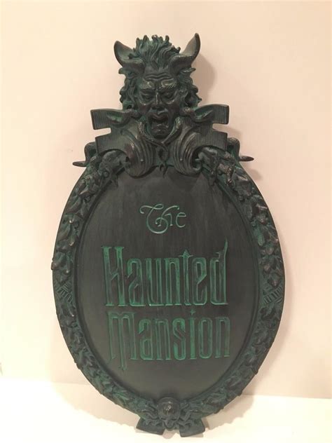 Disneys Haunted Mansion Plaque Life Size Theme Park Ride Sign Disney
